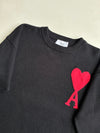 AMI Paris Ami de Coeur Black Knit Sweater (XL)