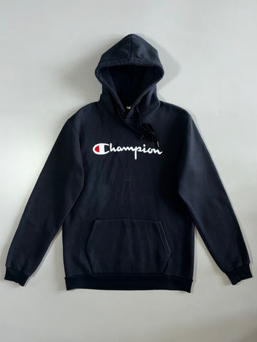 Champion Black Script Logo Hoodie (M)