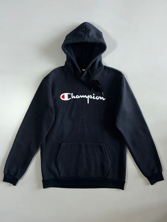 Champion Black Script Logo Hoodie (M)