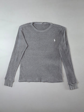 Polo Ralph Lauren Grey Waffle Knit Thermal Long Sleeve (M)