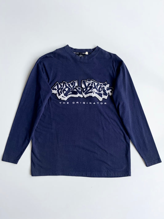 Karl Kani Navy Blue “The Originator” Graffiti Long Sleeve T-Shirt (Xl)