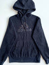 Adidas Black Sherpa Fleece Tonal Logo Hoodie(S)