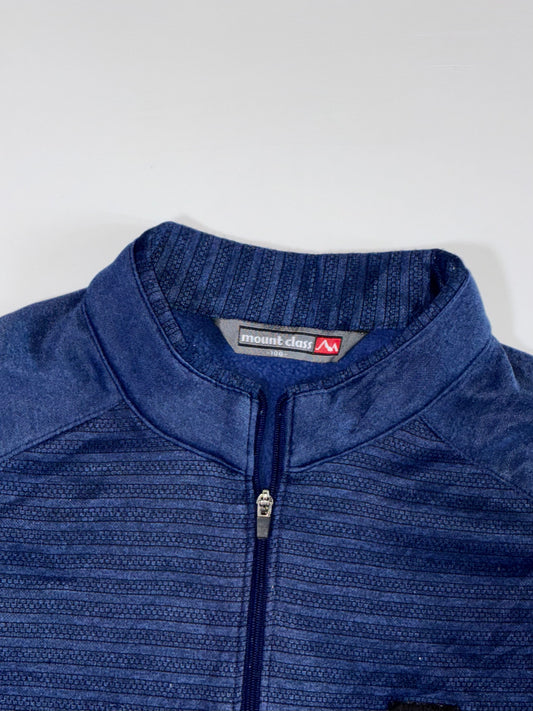 Mount Class Navy Textured Half-Zip Fleece Pullover (L)
