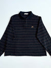 Vintage Jaguar Black Dotted Knit Long Sleeve Polo (L)