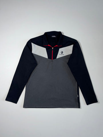 Black Yak Quarter-Zip Long Sleeve Training Top – Black Grey White (M)
