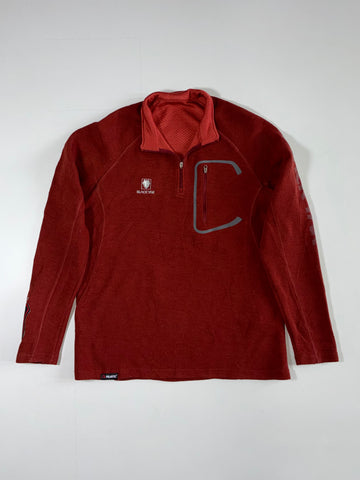 Black Yak Polartec Burgundy Quarter Zip Fleece Pullover – Chest Zip Pocket (S)