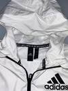 Adidas White Hooded Zip-Up Jacket (S)