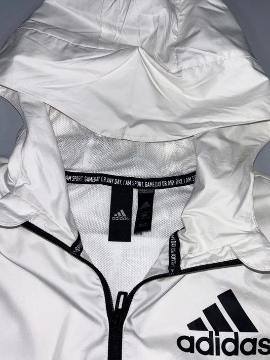 Adidas White Hooded Zip-Up Jacket (S)