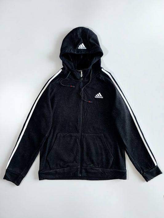 Adidas Classic 3-Stripe Full-Zip Fleece Embroidered Hoodie (M)