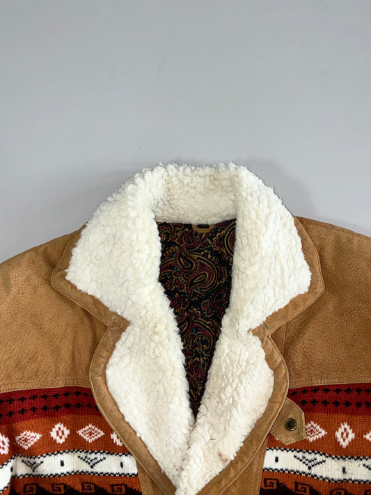 Vintage Southwestern Aztec Suede Leather Jacket (M/L)