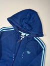 Vintage Adidas Originals Royal Blue Trefoil Zip Hoodie – Sky Blue 3 Stripes –  (S)