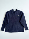 Lacoste Classic Fit Cable Knit Wool Sweater – Navy (S)
