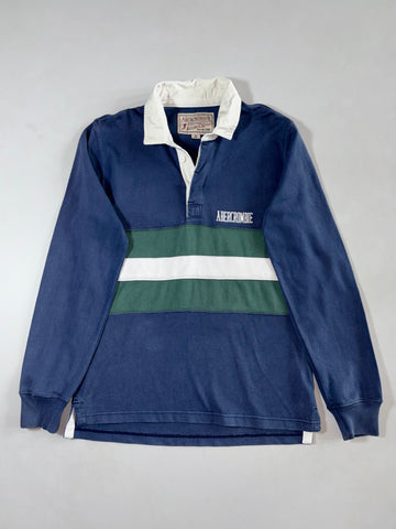 Vintage Abercrombie Navy Green Striped Rugby (M)