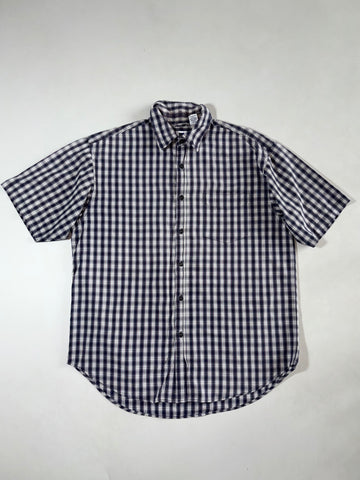 Vintage Gap Navy Plaid Short Sleeve Shirt (XL)