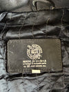 Rebel Rider by Just Brass Black Leather Double Rider Biker Jacket – Belted, Made in USA (L/XL)