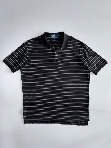 Polo Ralph Lauren Vintage Black Pinstripe Polo T-Shirt (2XL)
