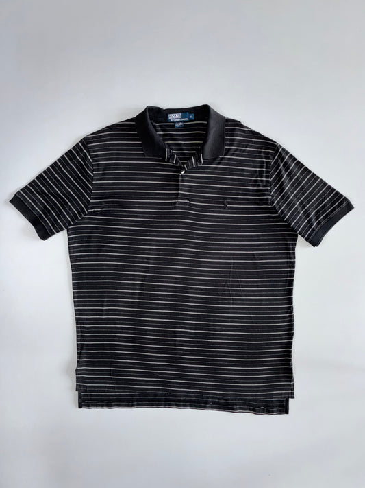 Polo Ralph Lauren Vintage Black Pinstripe Polo T-Shirt (2XL)