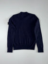 Stone Island Navy Wool Crewneck Sweater with Compass Badge(S)
