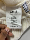 AMI Paris | Cream Knit Sweater Silver Ami de Coeur Logo | (XL)