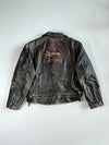 Vintage Redskins Riders Distressed Leather Double Rider Jacket (XL)