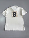 Tommy Hilfiger White Rugby Polo Eastern River 1956 Patch, NY 8 Back Print, (L)