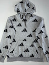 Adidas All-Over Print Hoodie – Grey/Black (M)
