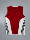 Adidas Colourblock Sports Vest (White/Maroon) (M)