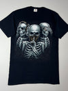 Evil Hear No Evil Speak No Evil Skeleton Graphic Tee  (M)