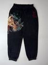 Vintage Japanese Embroidered Lion & Sakura Black Joggers (W:30) (L:42)