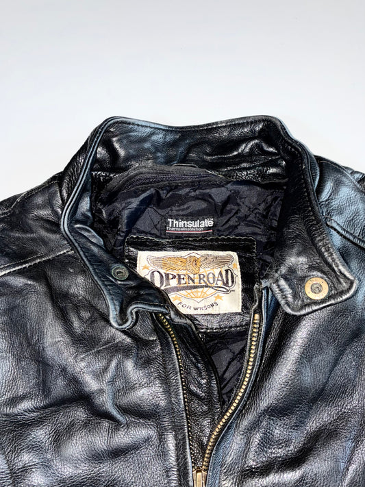 Open Road From Wilsons Premium Vintage racing Leather Jacket (M)