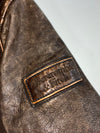 Vintage Abercrombie & Fitch Rollins Distressed Leather Bomber Jacket (S/M)