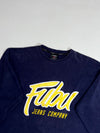 Vintage 90s FUBU Jeans Company Embroidered Long Sleeve Tee – Navy/Yellow (2XL/3XL)
