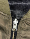 Browny Vintage Reversible Souvenir Satin Bomber Jacket – Black/White & Olive (M)