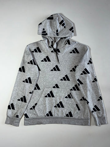 Adidas All-Over Print Hoodie – Grey/Black (M)