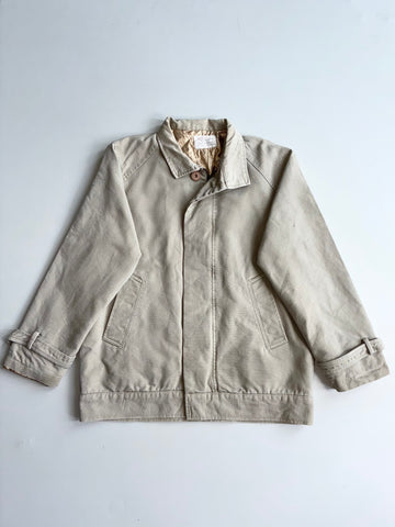 Combination Beige Canvas Harrington Work Jacket – Satin Lined (XL)