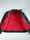 Open Space Distressed Black Leather Cafe Racer Jacket (XL)