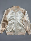 Browny Satin Souvenir Bomber Jacket | Cream/Gold (S/M)