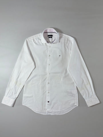Tommy Hilfiger Tailored Slim Fit Shirt – White, Washed Cotton (M)