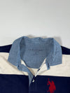U.S. Polo Assn. Navy & Grey Rugby Stripe Shirt – Chambray Collar (L)