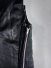 WM Fashion Black Leather Buckle Vest  Braided-Trim Biker Vest with Metal Hardware (L)