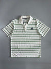 Adidas Adipure Short Sleeve Striped Golf Polo — White/Green/Navy (XL)