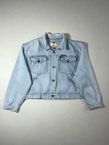 Vintage Levi’s Two Horse Light Wash Cropped Denim Trucker Jacket (XL)