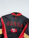 90s Vintage Pro Player San Francisco 49ers Genuine Leather Jacket Black Red NFL Embroidered  (XL/2Xl)