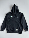 Champion Script Logo Black Pullover Hoodie Embroidered(XL)