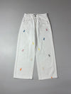 Polo Ralph Lauren White Multicolor Pony Embroidered Wide Leg Jeans (W:26) (L:35.5)