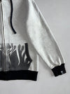 Double Diamond “I Am Hot” Grey Flame Graphic Zip Hoodie (M)