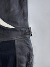 Richa Black Leather Motorcycle Pants with CE Protection & White Swoosh Detail Size 4C (W-31/L-39)