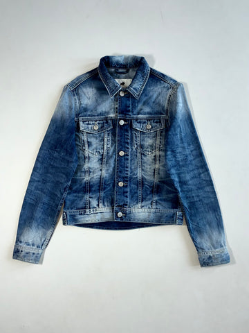 Vintage Jack And Jones Faded Blue Denim Trucker Jacket (S)