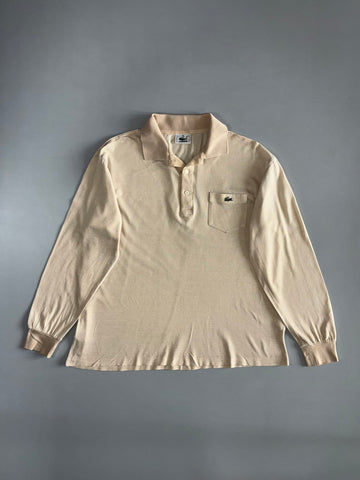 Lacoste Vintage Long Sleeve Pocket Polo — Cream (XL)