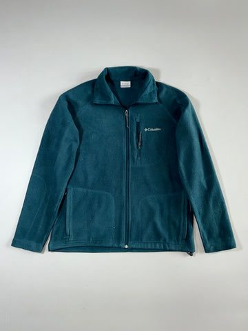 Columbia Dark Teal Full-Zip Fleece Jacket with Chest Zip Pocket – (M)